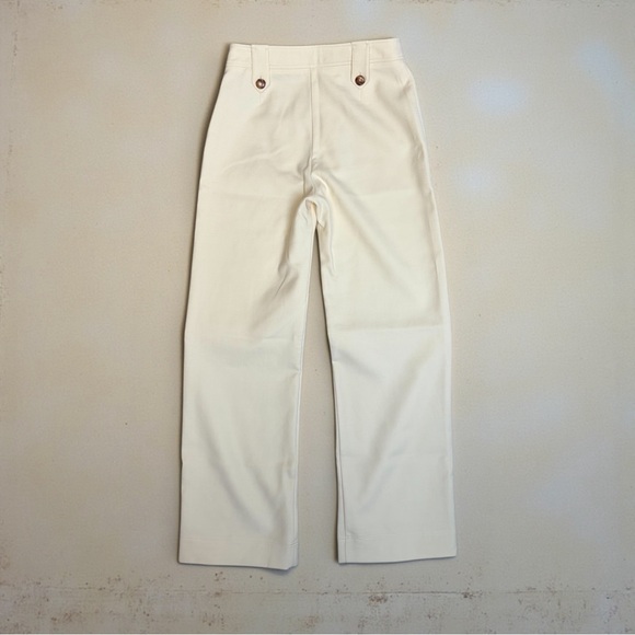Sezane Yves Trousers Ecru Cream Sz 38 US 6 Wide Leg Long Pant Wool Blend READ - Picture 15 of 16